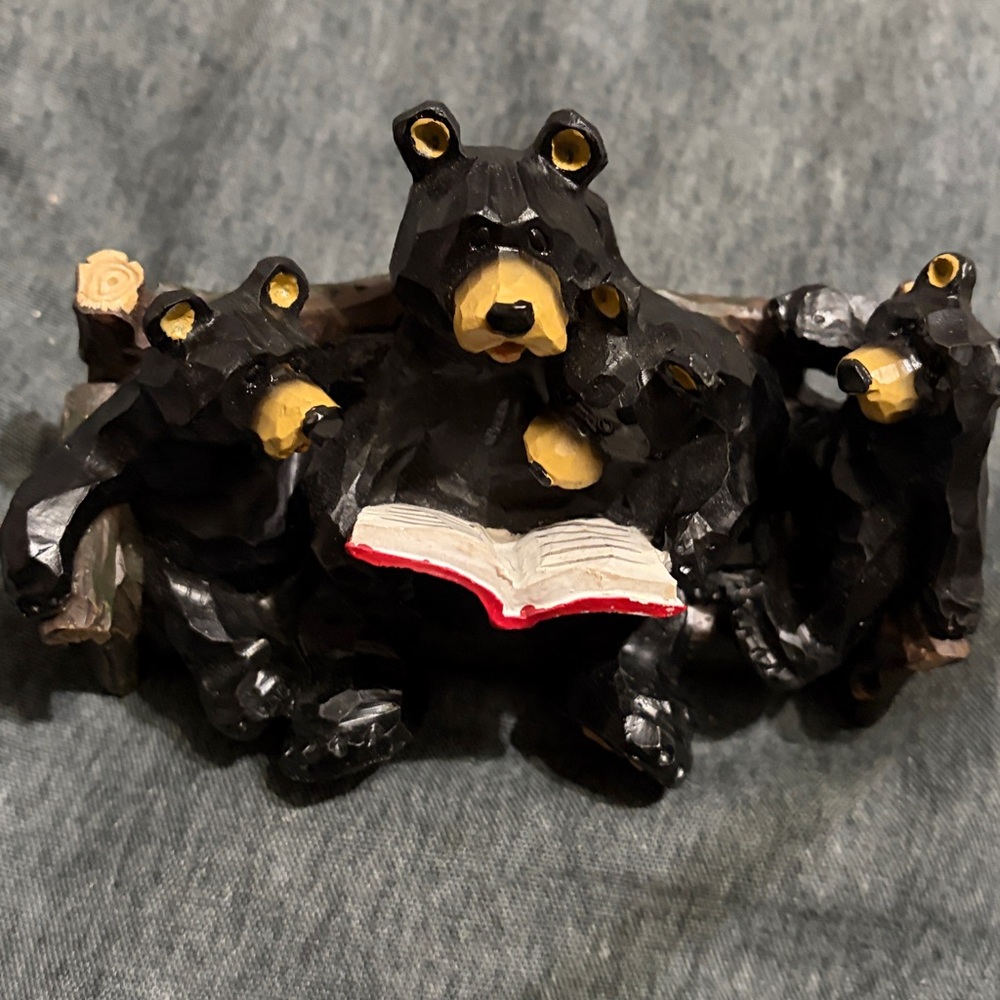 Bear Family Cabin Decor Statue